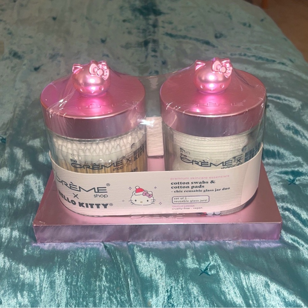 Hello Kitty Cotton Swabs and Cotton Circles Jars